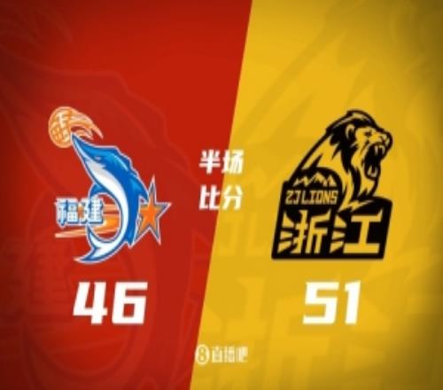 广厦半场5146领先福建胡金秋13分孙铭徽5分4助邹阳16分3断
