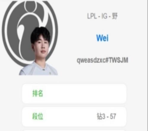 iG美服排位情况：TheShy、RK暂无账号JiaQi6场全胜Wei6胜1负