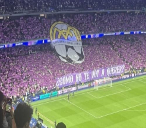 皇马主场球迷TIFO：怎么能不爱你，你一次又一次成为欧洲冠军