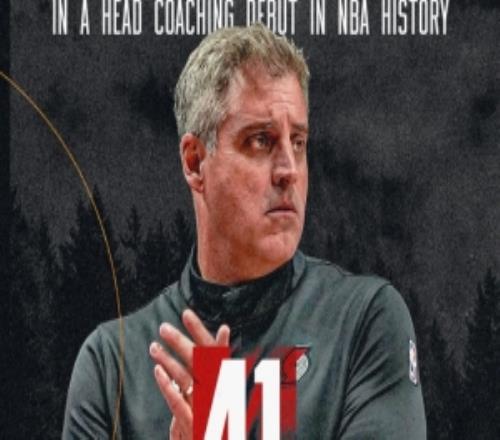 开拓者主帅诺里NBA执教首秀率队拿下41分大胜创历史纪录！